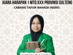 Santriwati Ar-Rayyan, Juara Harapan 1 Tafsir Bahasa Inggris pada MTQ Tingkat Provinsi
