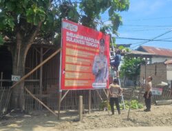 Ciptakan Pilkada Damai, Polres Sigi Sebarkan Baliho Imbauan Kapolda Sulteng