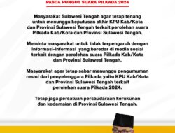 Pasca Pungut Suara Pilkada, Ketua FKUB Sulteng : Jaga Persatuan Pesaudaraan Kerukunan dan Kedamaian