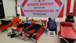Sambut Hari Bhayangkara ke 79, Polres Sigi Gelar Donor Darah