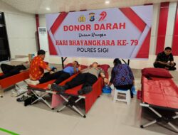 Sambut Hari Bhayangkara ke 79, Polres Sigi Gelar Donor Darah